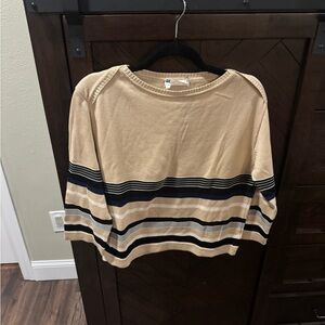 Vintage Salvatore Ferragamo striped ivory cotton sweater size s/m